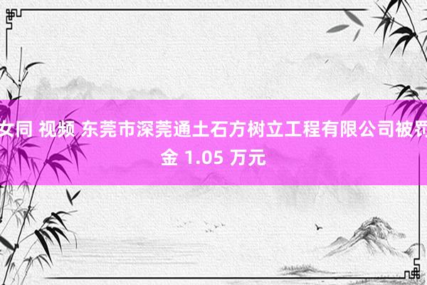 女同 视频 东莞市深莞通土石方树立工程有限公司被罚金 1.05 万元