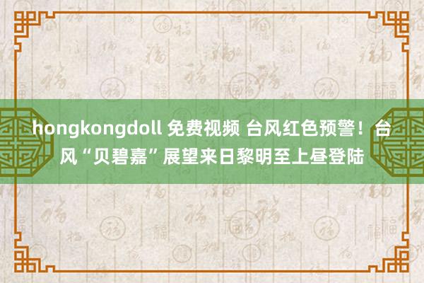 hongkongdoll 免费视频 台风红色预警！台风“贝碧嘉”展望来日黎明至上昼登陆