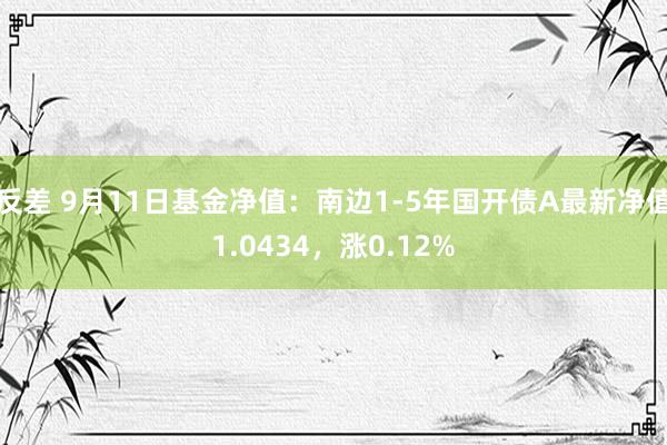 反差 9月11日基金净值：南边1-5年国开债A最新净值1.0434，涨0.12%