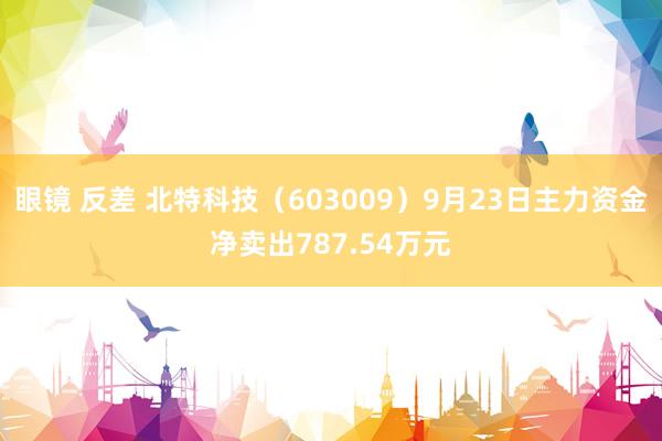 眼镜 反差 北特科技（603009）9月23日主力资金净卖出787.54万元