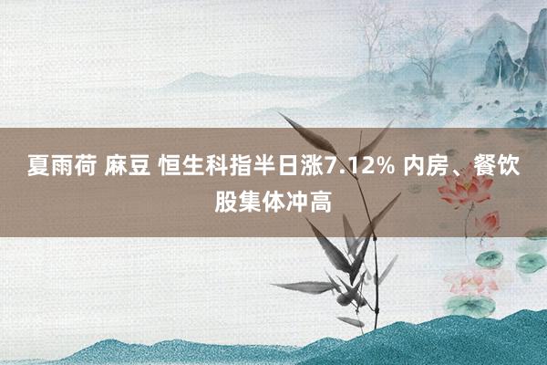 夏雨荷 麻豆 恒生科指半日涨7.12% 内房、餐饮股集体冲高