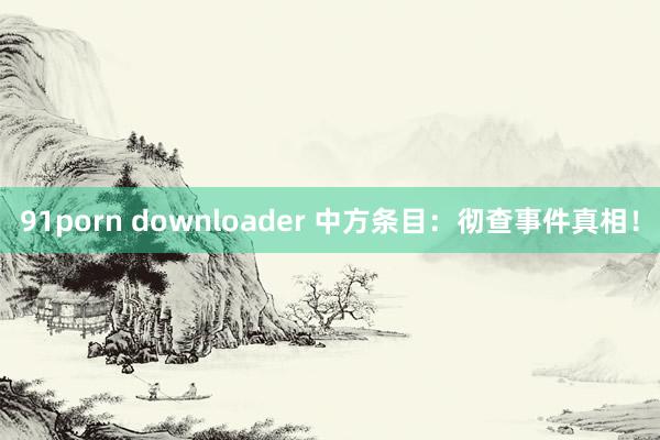 91porn downloader 中方条目：彻查事件真相！