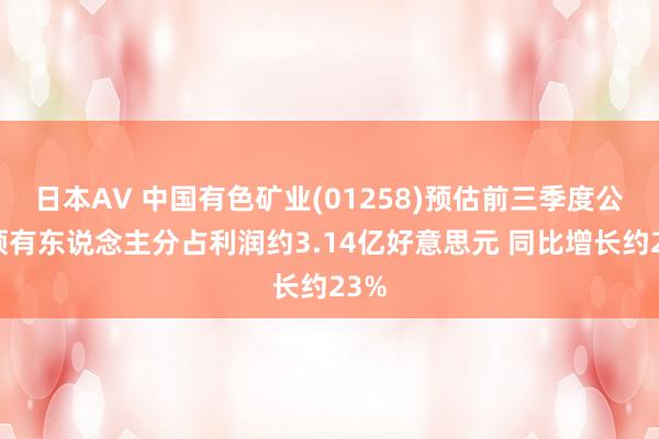 日本AV 中国有色矿业(01258)预估前三季度公司领有东说念主分占利润约3.14亿好意思元 同比增长约23%