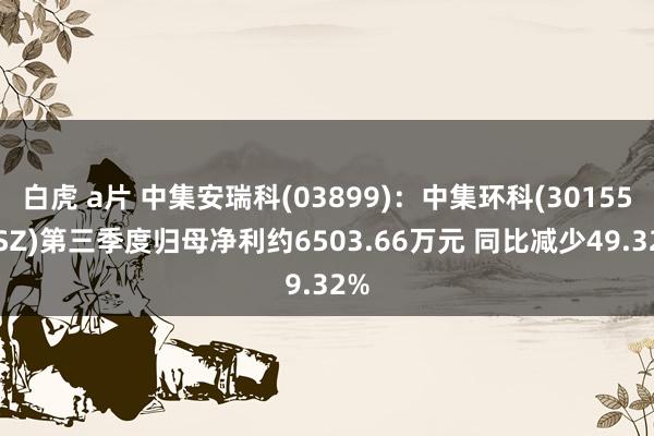 白虎 a片 中集安瑞科(03899)：中集环科(301559.SZ)第三季度归母净利约6503.66万元 同比减少49.32%