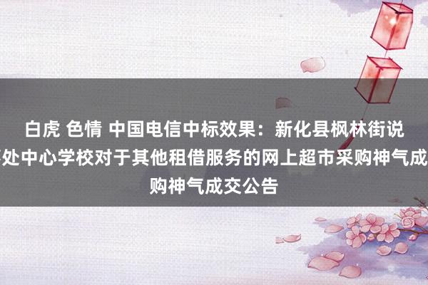 白虎 色情 中国电信中标效果：新化县枫林街说念做事处中心学校对于其他租借服务的网上超市采购神气成交公告