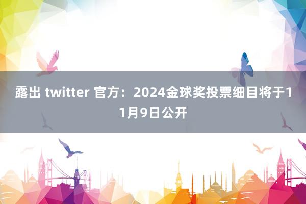 露出 twitter 官方：2024金球奖投票细目将于11月9日公开