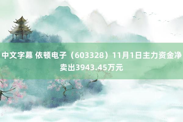 中文字幕 依顿电子（603328）11月1日主力资金净卖出3943.45万元