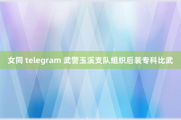 女同 telegram 武警玉溪支队组织后装专科比武