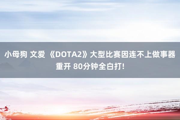 小母狗 文爱 《DOTA2》大型比赛因连不上做事器重开 80分钟全白打!