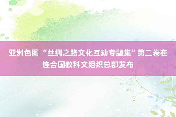 亚洲色图 “丝绸之路文化互动专题集”第二卷在连合国教科文组织总部发布