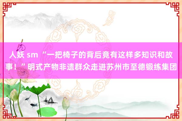 人妖 sm “一把椅子的背后竟有这样多知识和故事！”明式产物非遗群众走进苏州市至德锻练集团