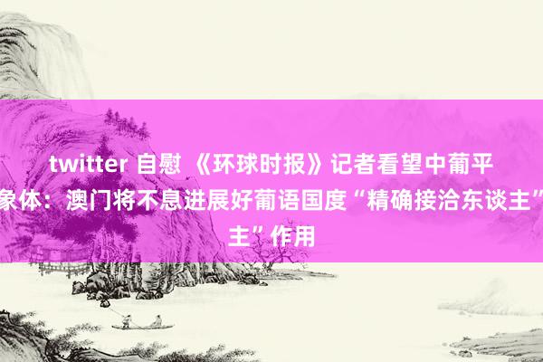 twitter 自慰 《环球时报》记者看望中葡平台抽象体：澳门将不息进展好葡语国度“精确接洽东谈主”作用