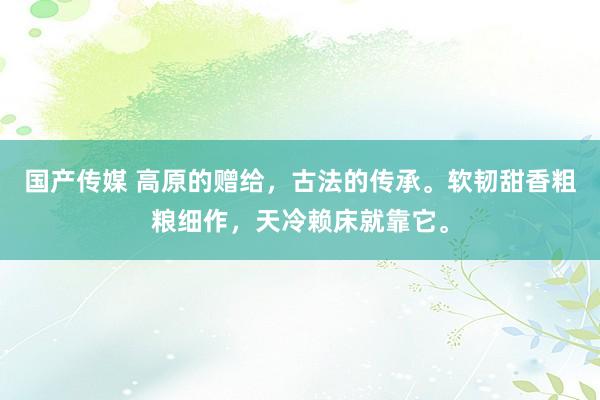 国产传媒 高原的赠给，古法的传承。软韧甜香粗粮细作，天冷赖床就靠它。