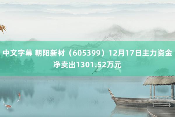 中文字幕 朝阳新材（605399）12月17日主力资金净卖出1301.52万元