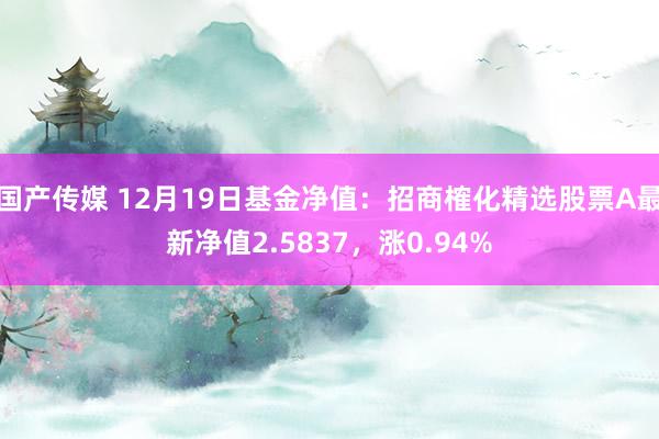 国产传媒 12月19日基金净值：招商榷化精选股票A最新净值2.5837，涨0.94%