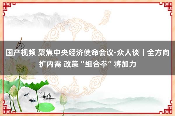 国产视频 聚焦中央经济使命会议·众人谈丨全方向扩内需 政策“组合拳”将加力