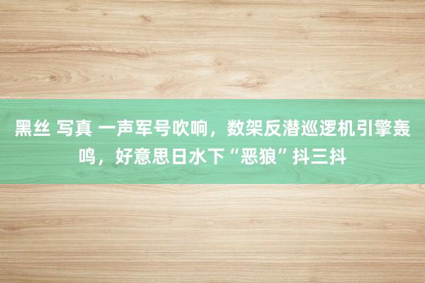 黑丝 写真 一声军号吹响，数架反潜巡逻机引擎轰鸣，好意思日水下“恶狼”抖三抖