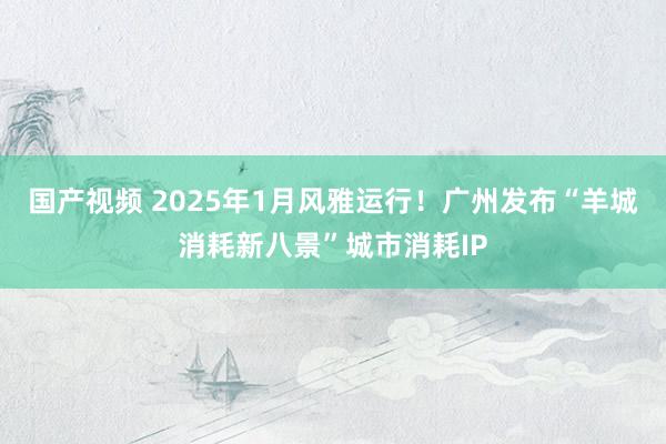 国产视频 2025年1月风雅运行！广州发布“羊城消耗新八景”城市消耗IP