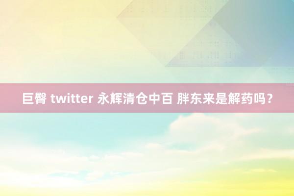 巨臀 twitter 永辉清仓中百 胖东来是解药吗？