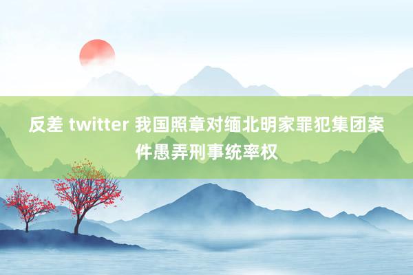 反差 twitter 我国照章对缅北明家罪犯集团案件愚弄刑事统率权