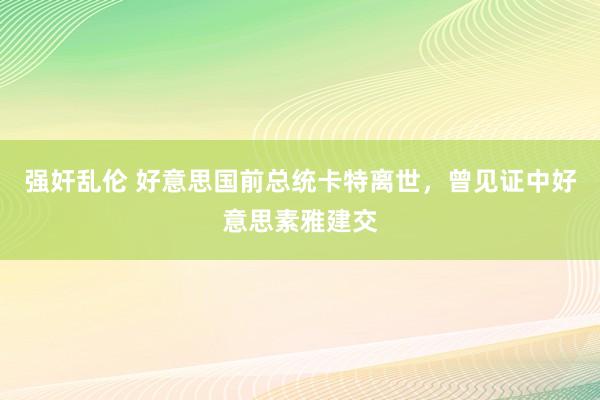 强奸乱伦 好意思国前总统卡特离世，曾见证中好意思素雅建交