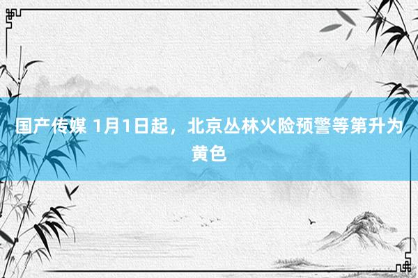 国产传媒 1月1日起，北京丛林火险预警等第升为黄色