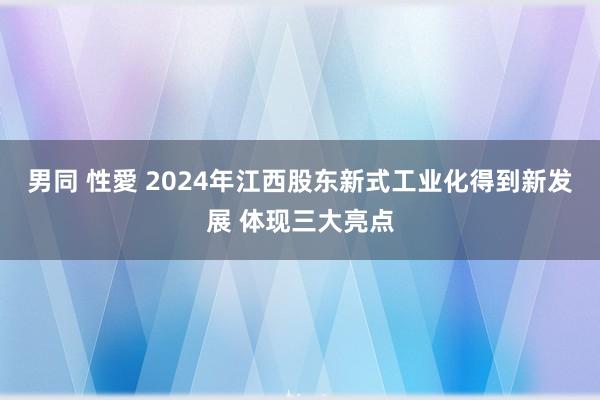 男同 性愛 2024年江西股东新式工业化得到新发展 体现三大亮点