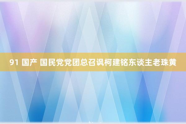 91 国产 国民党党团总召讽柯建铭东谈主老珠黄