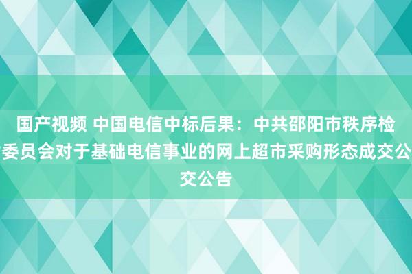 国产视频 中国电信中标后果：中共邵阳市秩序检讨委员会对于基础电信事业的网上超市采购形态成交公告