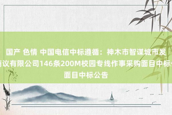 国产 色情 中国电信中标遵循：神木市智谋城市发展商议有限公司146条200M校园专线作事采购面目中标公告