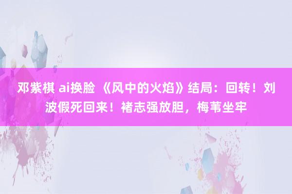 邓紫棋 ai换脸 《风中的火焰》结局：回转！刘波假死回来！褚志强放胆，梅苇坐牢