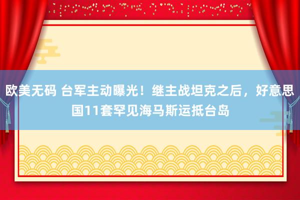 欧美无码 台军主动曝光！继主战坦克之后，好意思国11套罕见海马斯运抵台岛