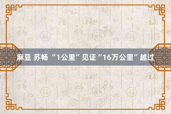 麻豆 苏畅 “1公里”见证“16万公里”越过