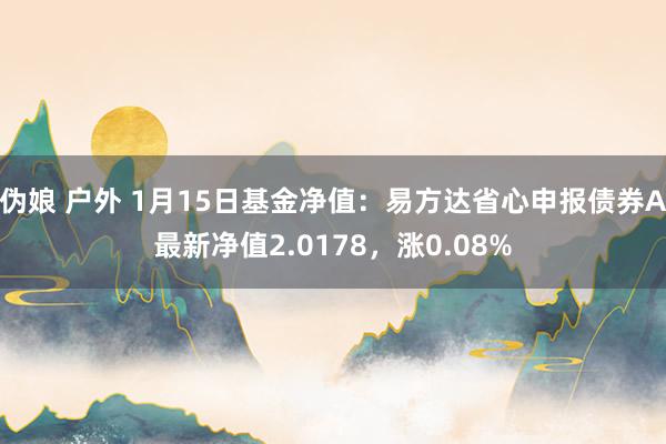 伪娘 户外 1月15日基金净值：易方达省心申报债券A最新净值2.0178，涨0.08%